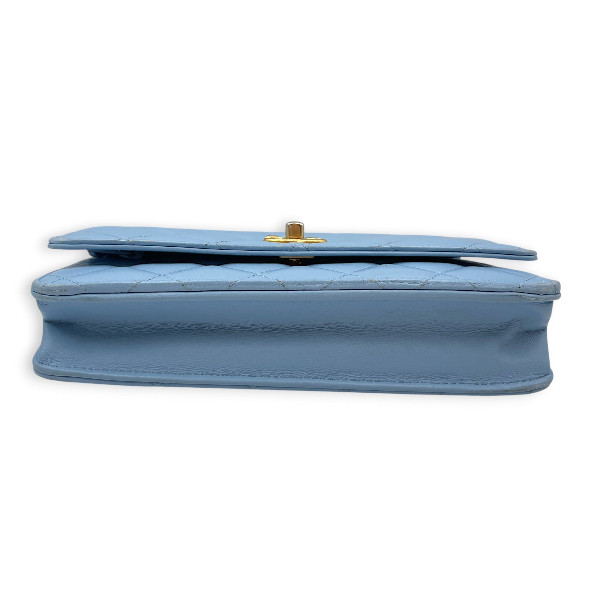 Wallet on Chain Blue Crossbody Bag in Calfskin Gold hardware CL2606-21974 6
