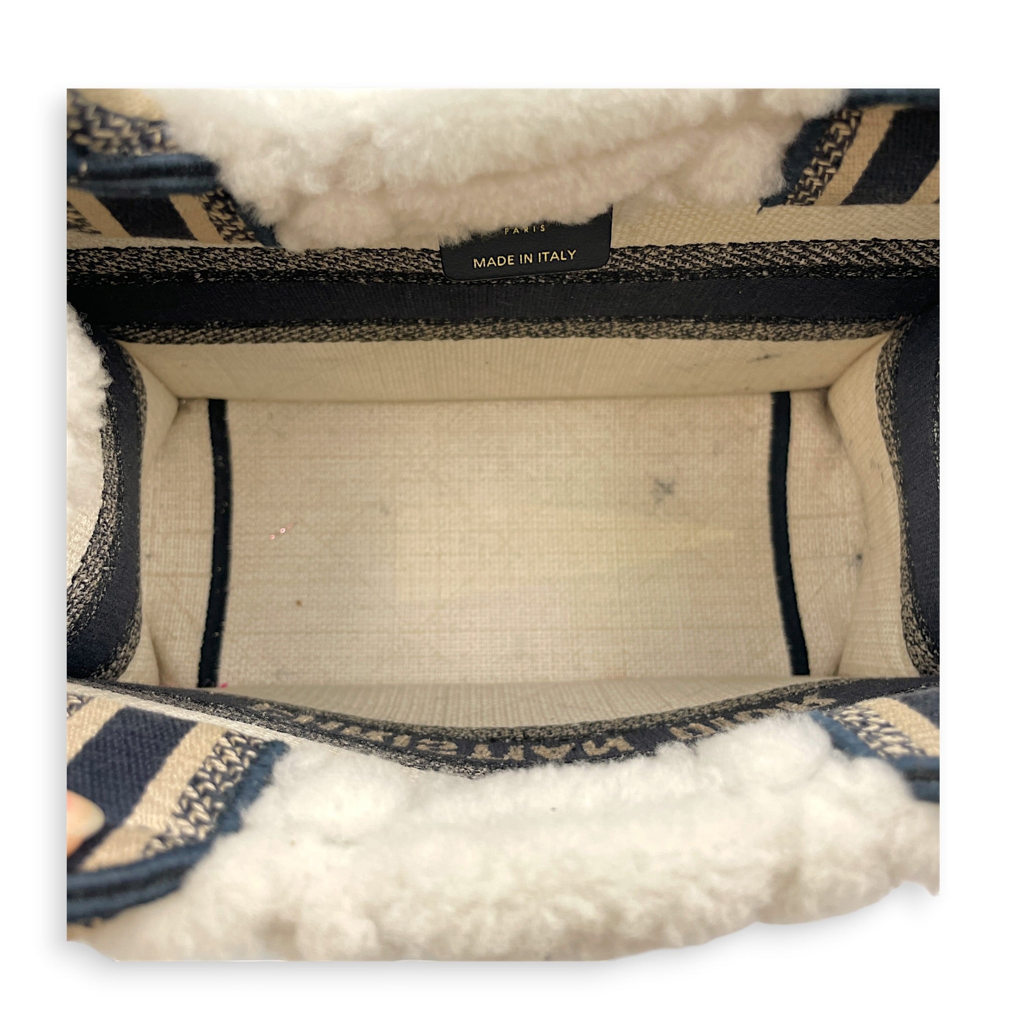 Book Tote Small White Top Handle Bag in Shearling CL2606-21975 6