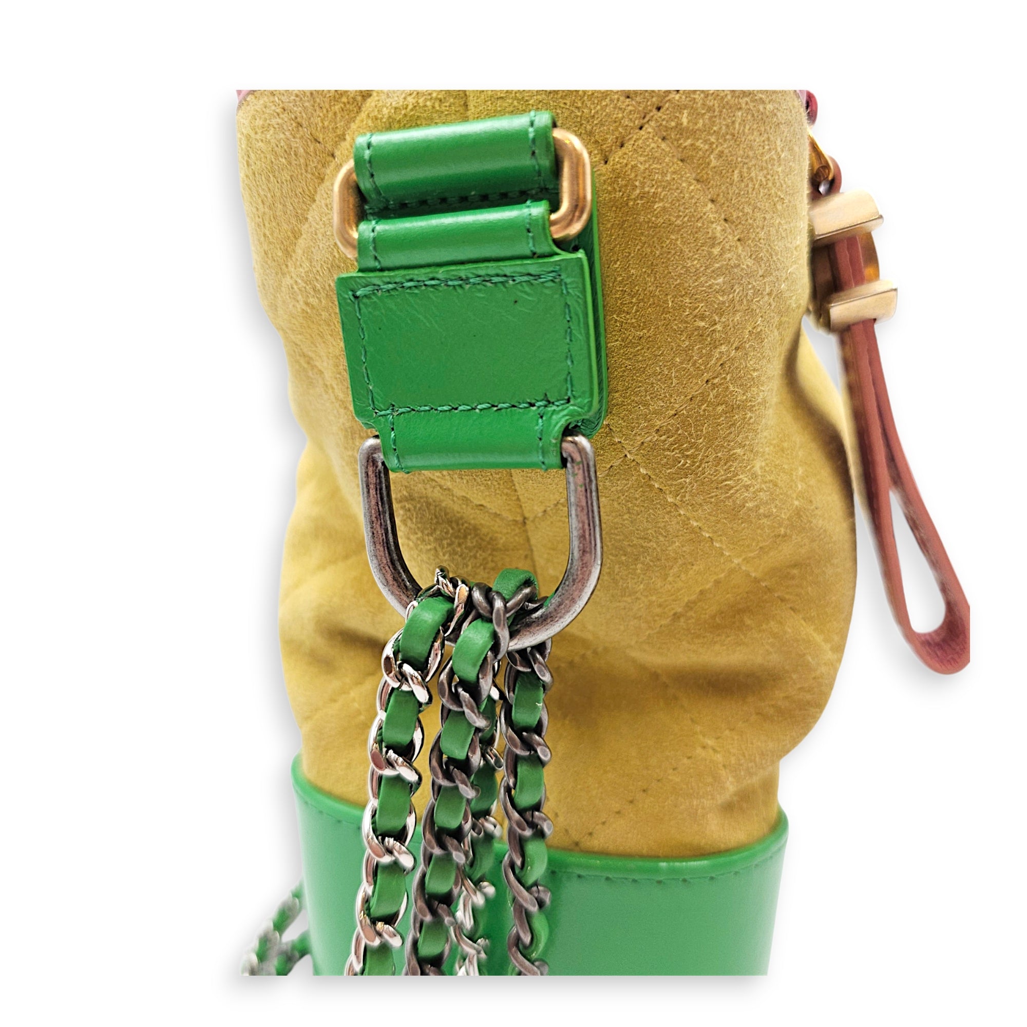 Gabrielle Yellow Shoulder Bag in Suede Leather Mixed hardware CL2606-21977 15