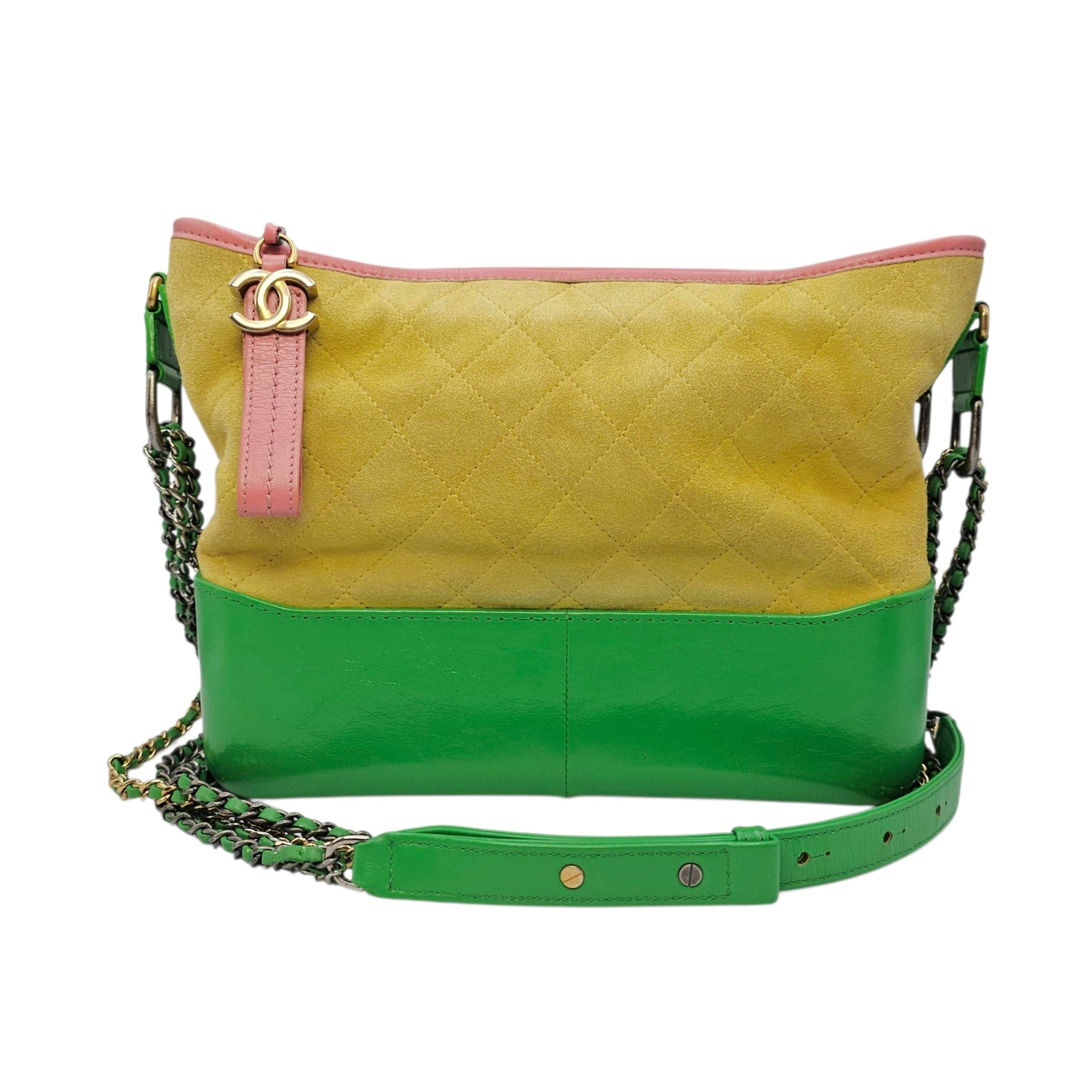 Gabrielle Yellow Shoulder Bag in Suede Leather Mixed hardware CL2606-21977 2