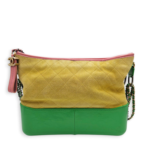 Gabrielle Yellow Shoulder Bag in Suede Leather Mixed hardware CL2606-21977 1