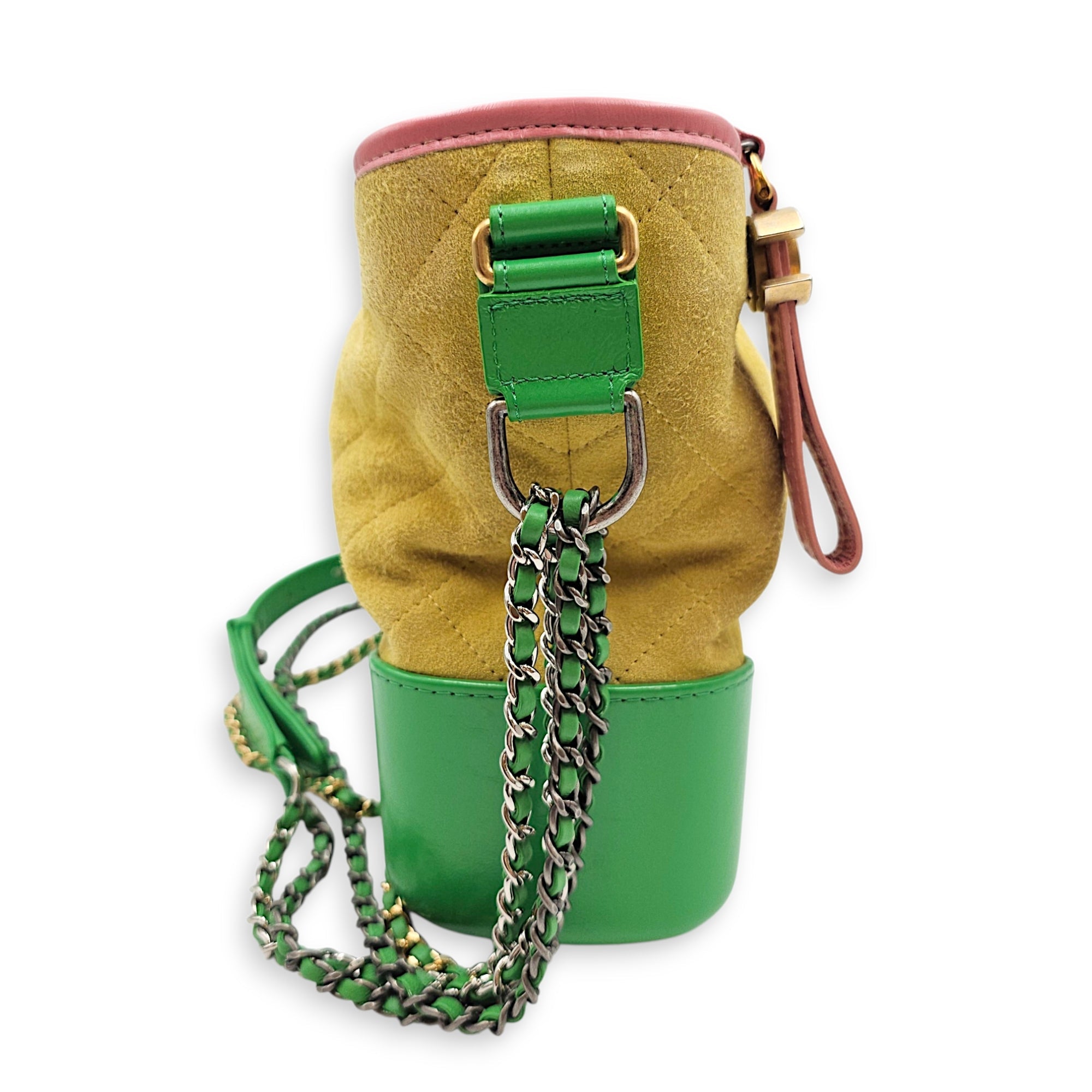 Gabrielle Yellow Shoulder Bag in Suede Leather Mixed hardware CL2606-21977 7