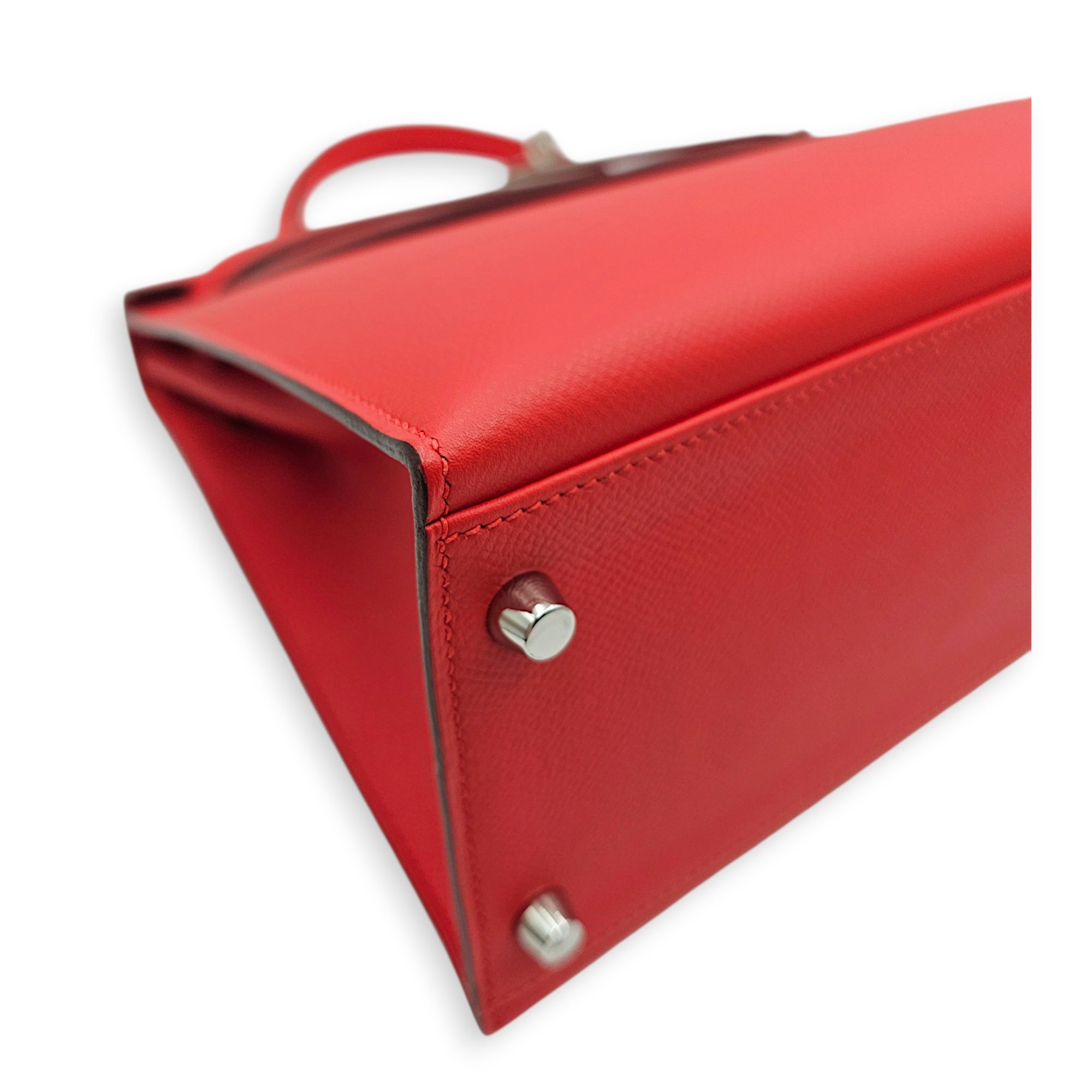 Sellier Kelly 32 Rouge Tomate in Epsom Palladium hardware CL2606-21986 12