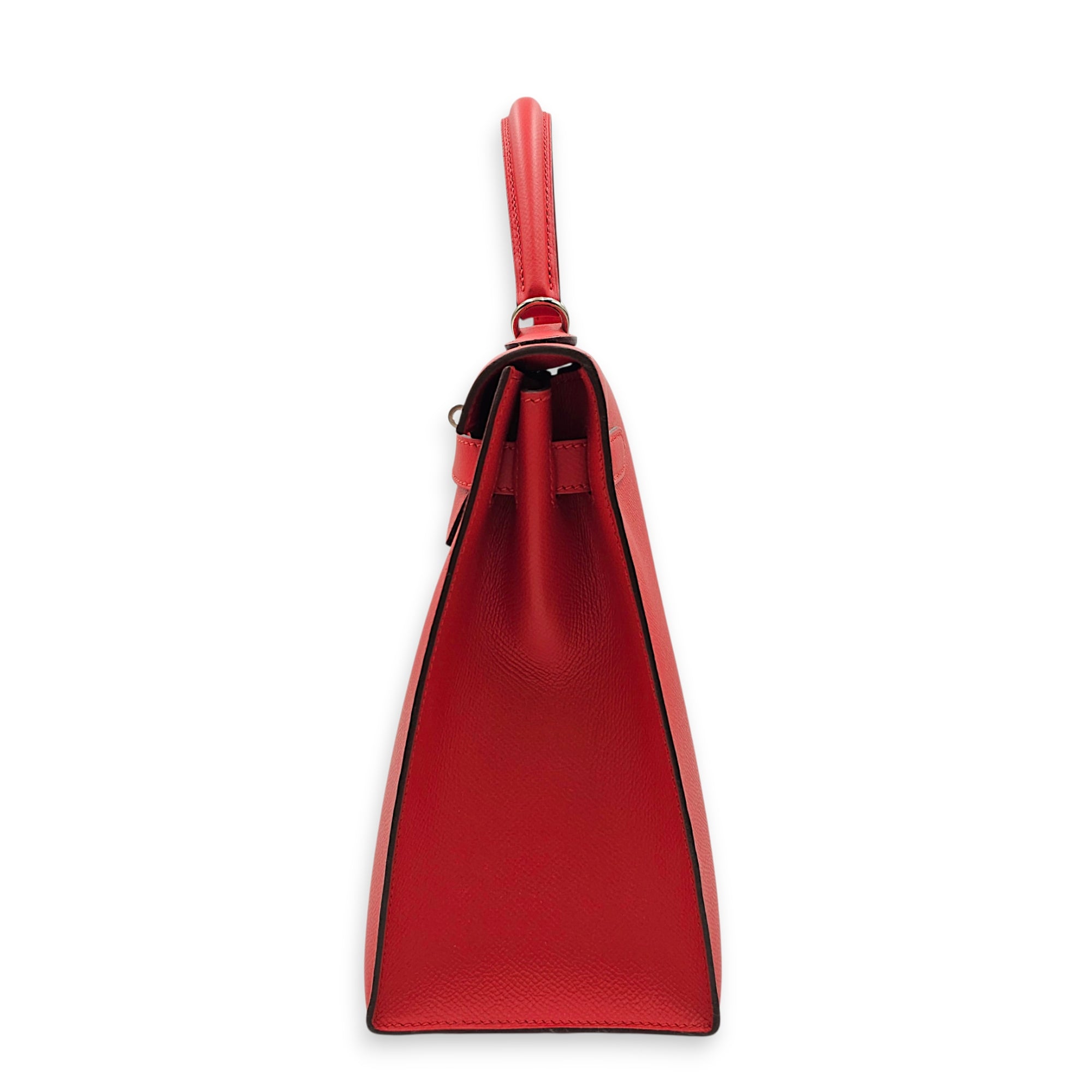 Sellier Kelly 32 Rouge Tomate in Epsom Palladium hardware CL2606-21986 4