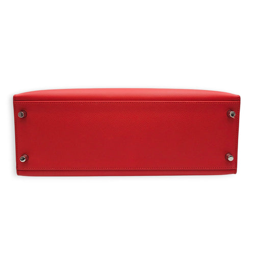 Sellier Kelly 32 Rouge Tomate in Epsom Palladium hardware CL2606-21986 5