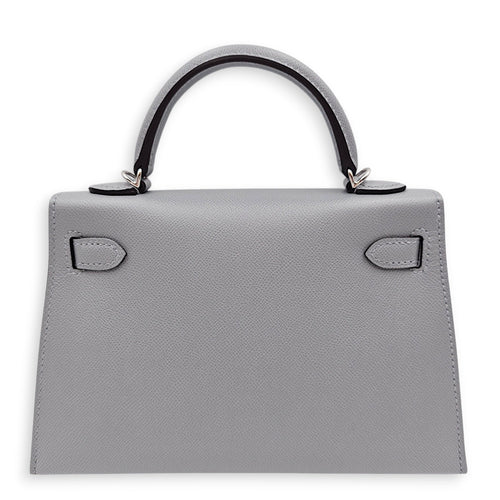 Sellier Kelly 20 Gris Pantin in Madame Palladium hardware CL2606-21996 2