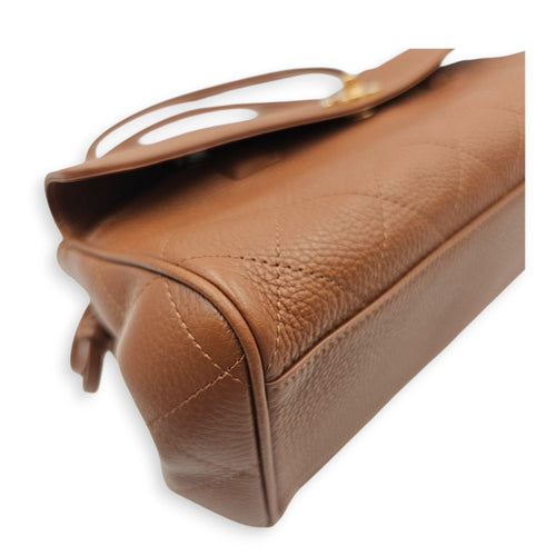 26S Urban Essential Brown Shoulder Bag in Calfskin Gold hardware