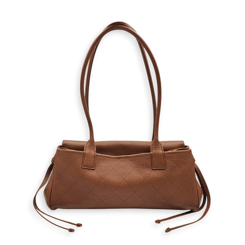 26S Urban Essential Brown Shoulder Bag in Calfskin Gold hardware