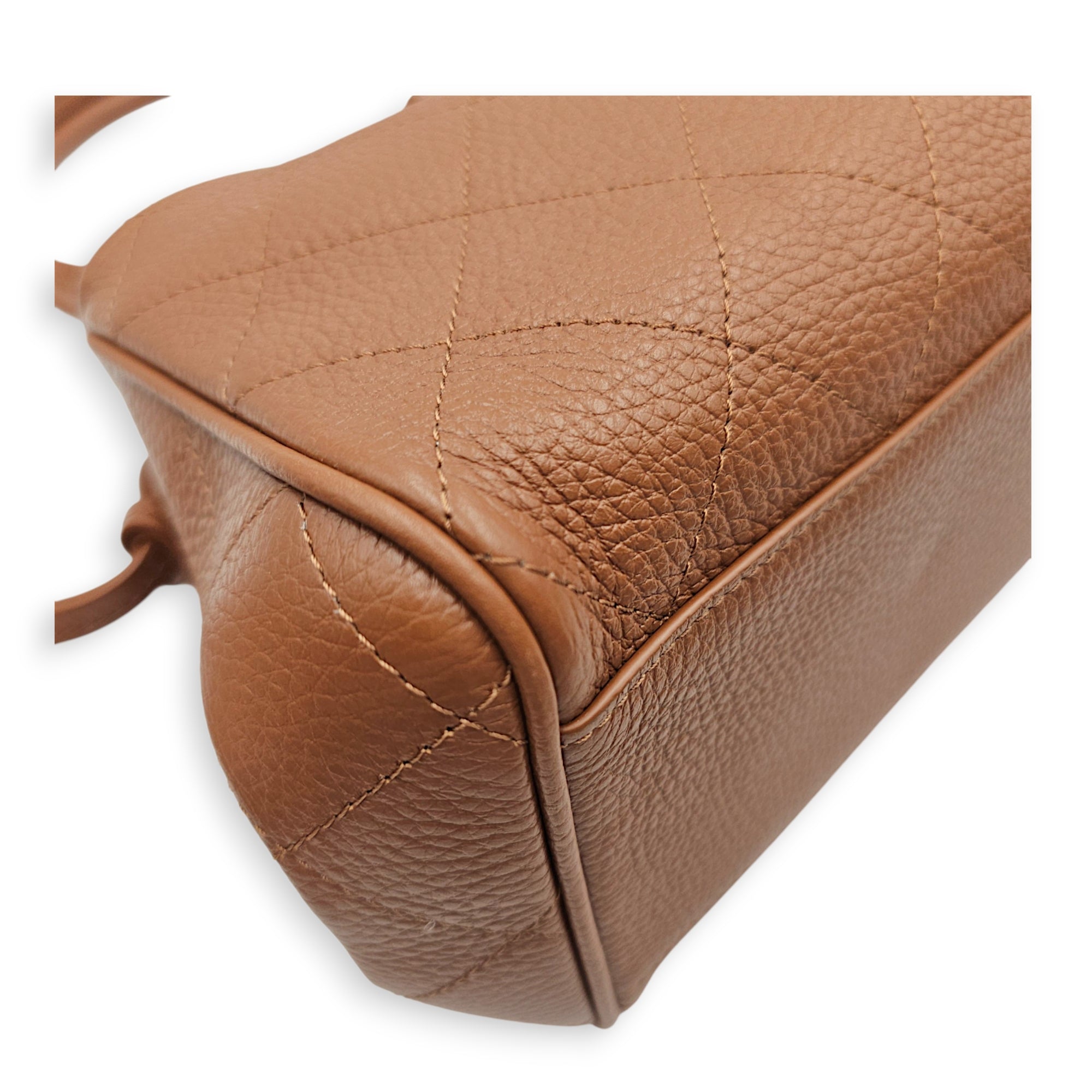 26S Urban Essential Brown Shoulder Bag in Calfskin Gold hardware