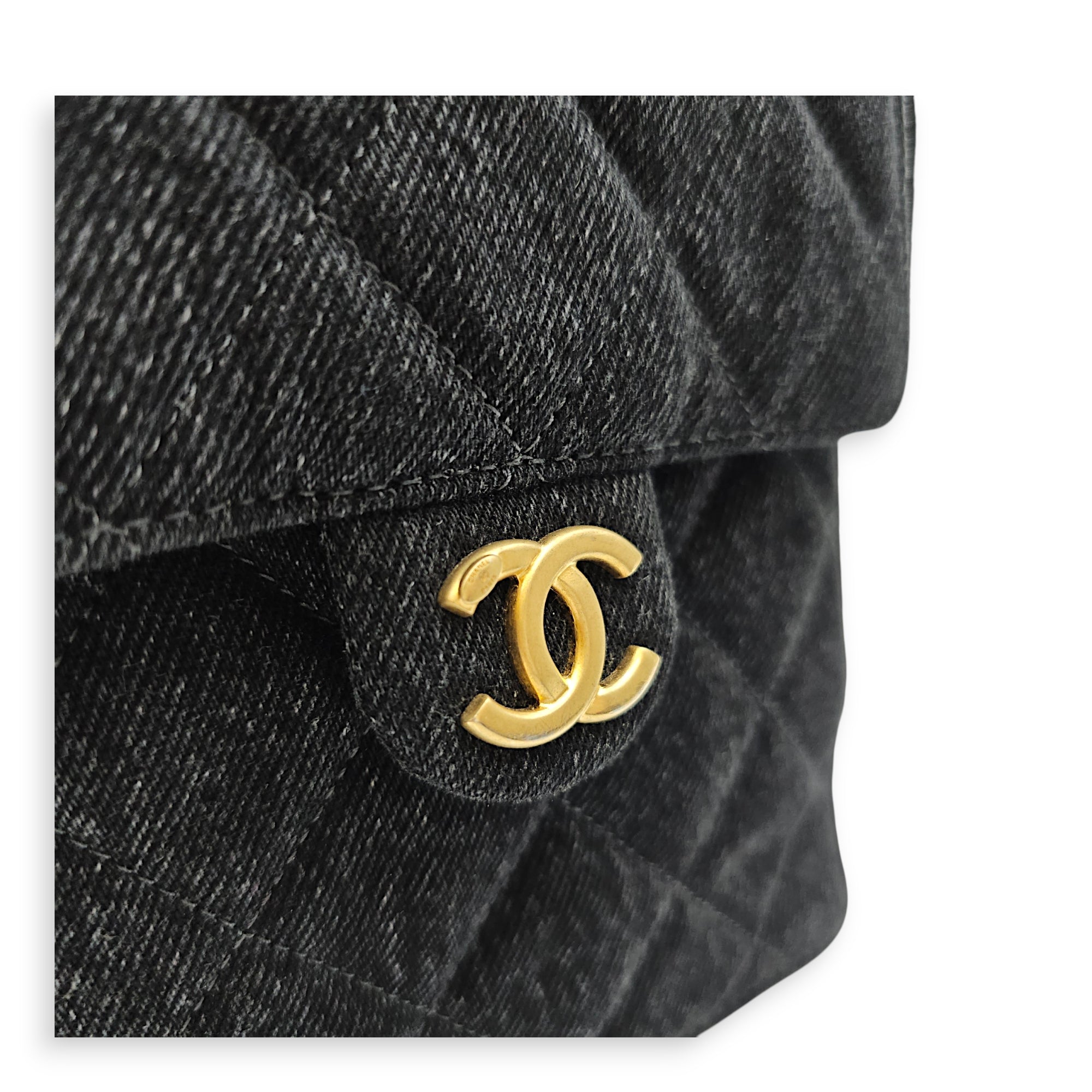 C25 Medium Black Shoulder Bag in Denim Gold hardware CL2606-22000 13
