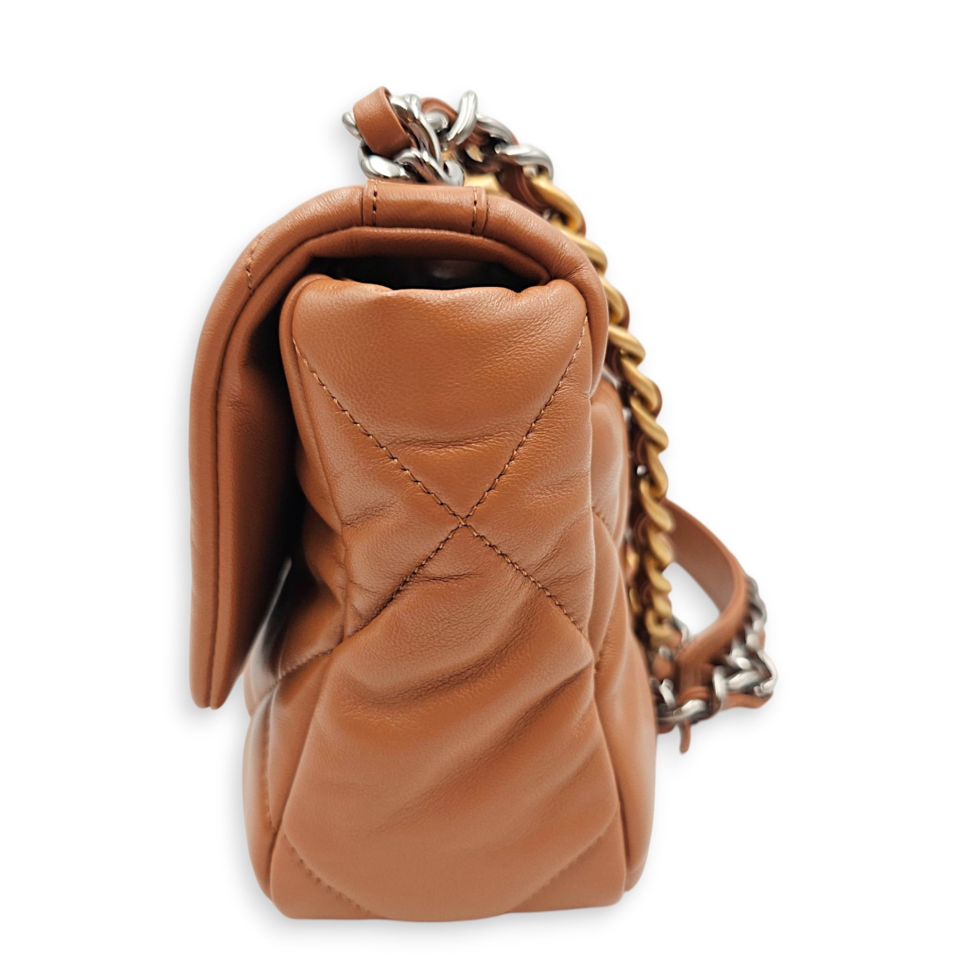 C19 Brown Shoulder Bag in Goat Leather Mixed hardware CL2606-22001 4
