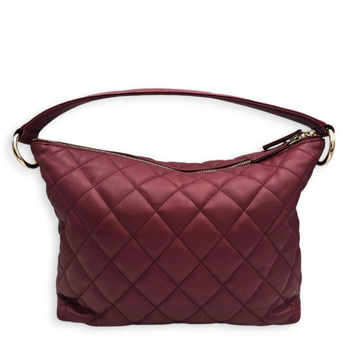 Pocket Hobo Maxi Red Shoulder Bag in Calfskin Gold hardware CL2606-22002 2