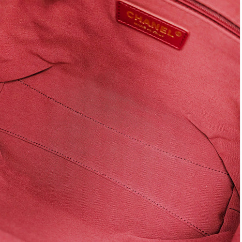 Pocket Hobo Maxi Red Shoulder Bag in Calfskin Gold hardware CL2606-22002 6