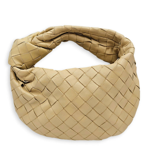 Jodie Intrecciato Mini Beige Top Handle Bag in Nappa Leather Gold hardware CL2606-22004 1