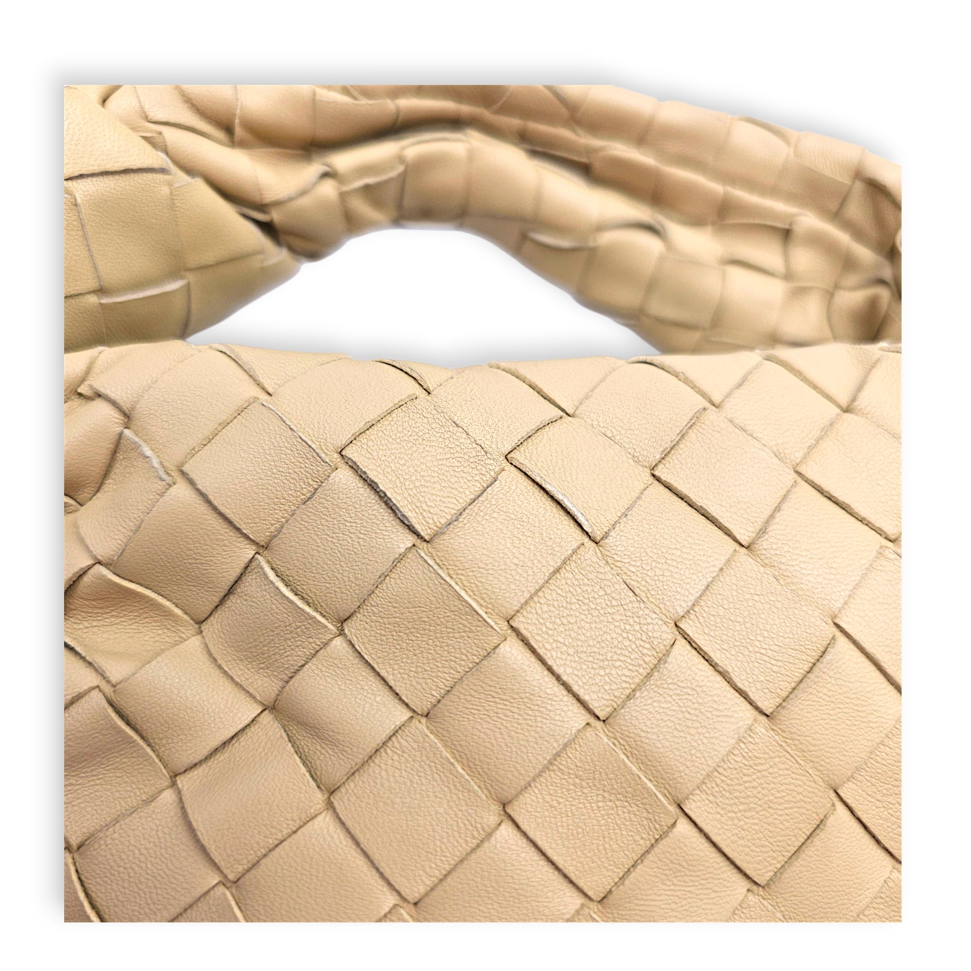 Jodie Intrecciato Mini Beige Top Handle Bag in Nappa Leather Gold hardware CL2606-22004 10