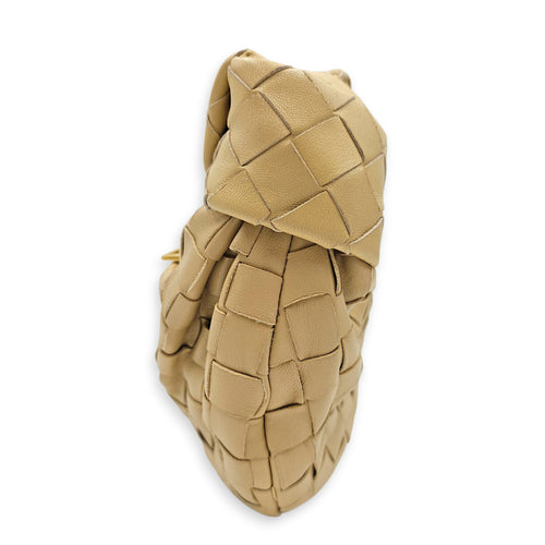 Jodie Intrecciato Mini Beige Top Handle Bag in Nappa Leather Gold hardware CL2606-22004 3
