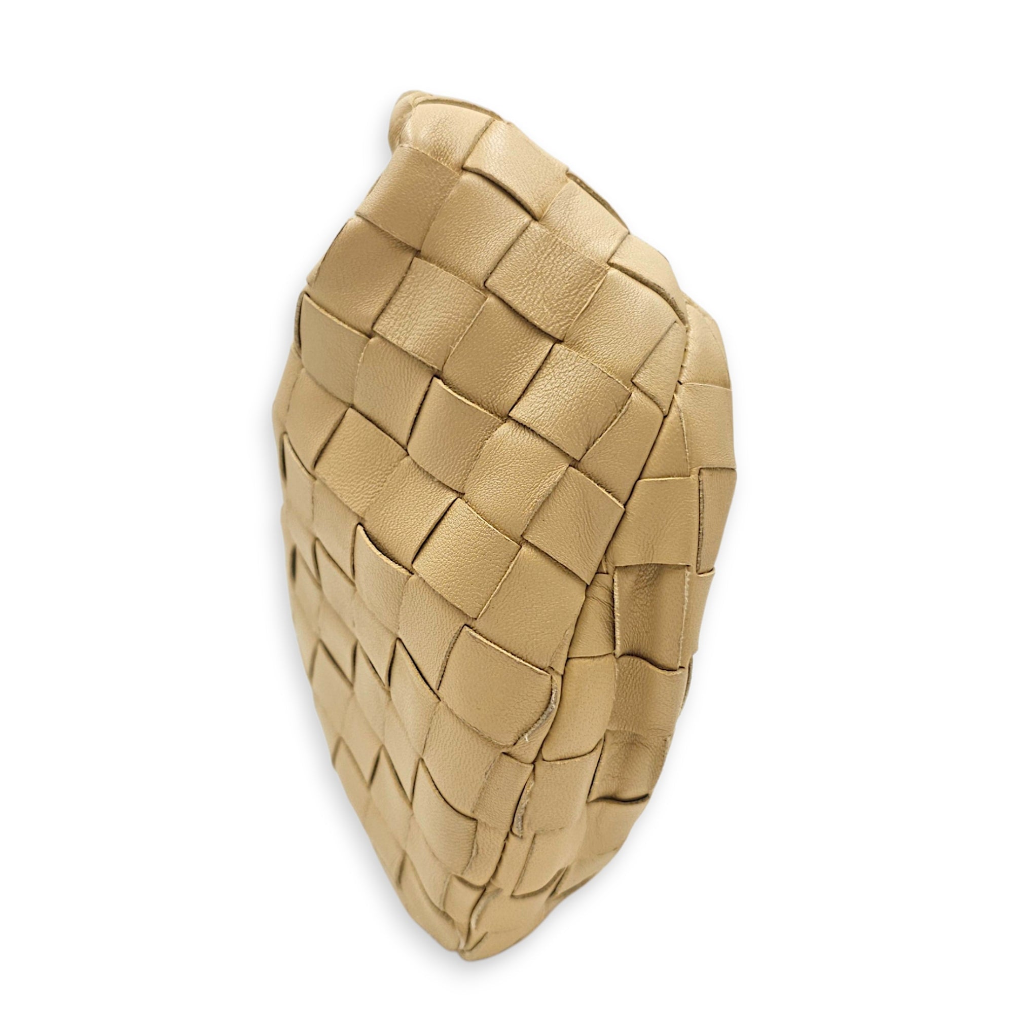 Jodie Intrecciato Mini Beige Top Handle Bag in Nappa Leather Gold hardware CL2606-22004 4