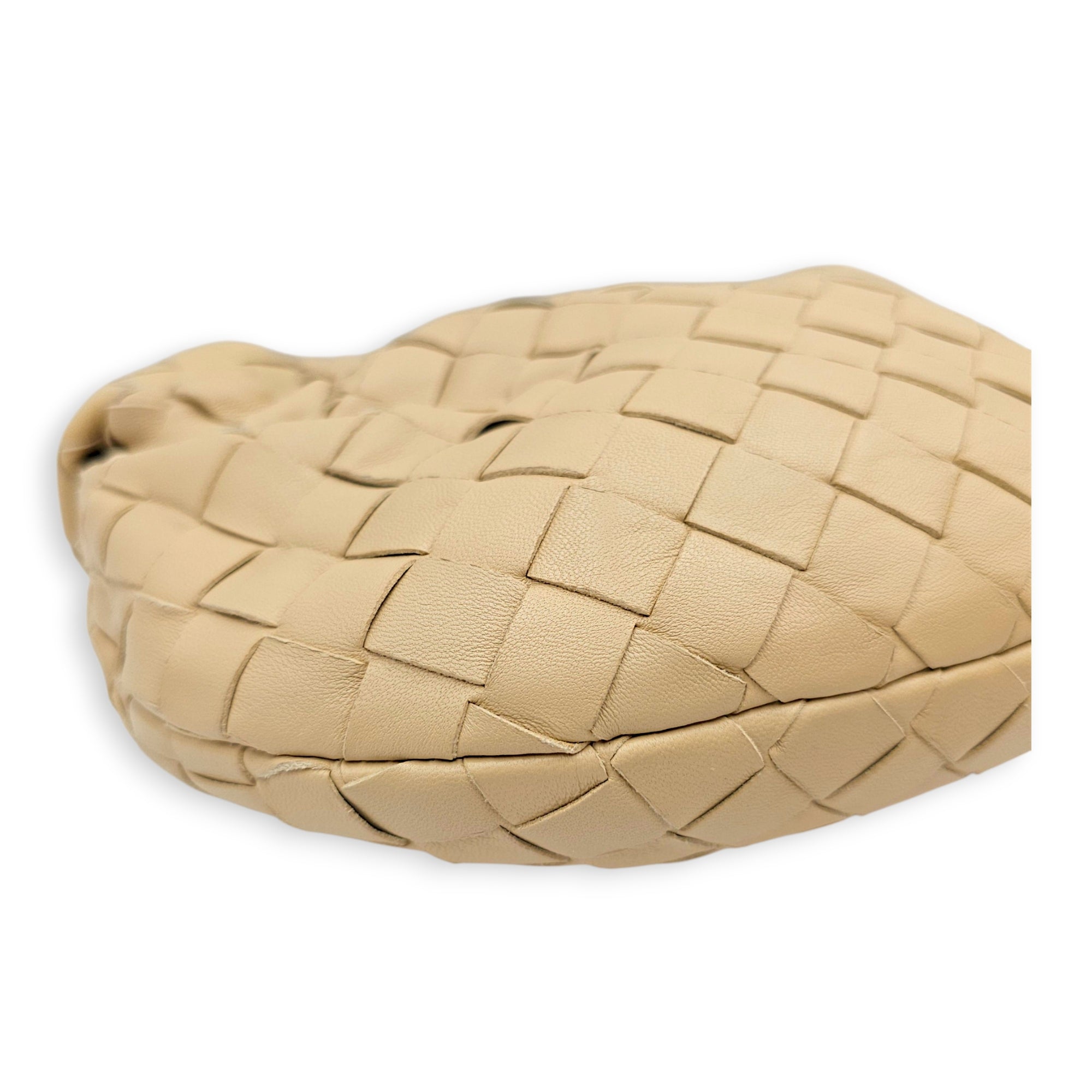 Jodie Intrecciato Mini Beige Top Handle Bag in Nappa Leather Gold hardware CL2606-22004 6