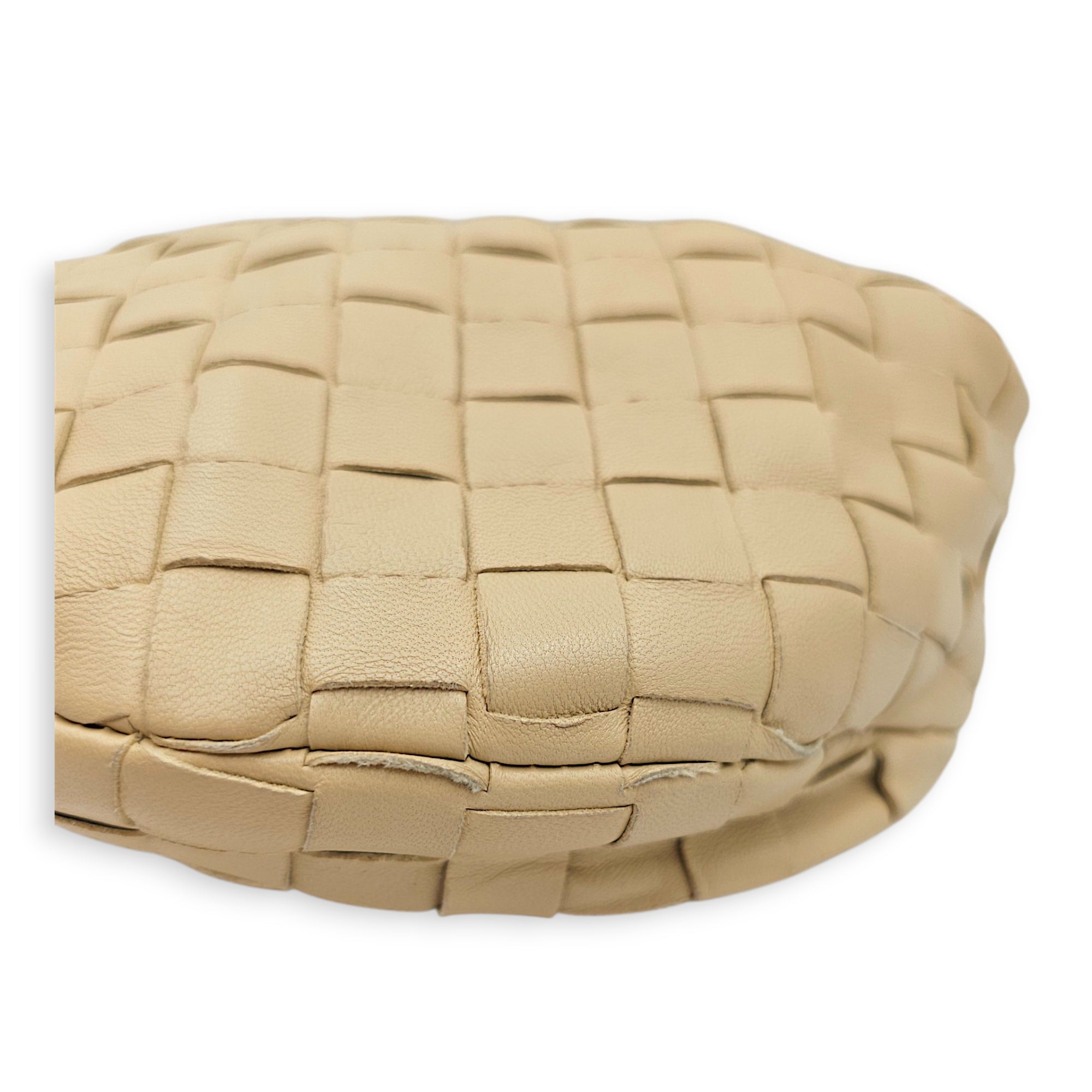Jodie Intrecciato Mini Beige Top Handle Bag in Nappa Leather Gold hardware CL2606-22004 7
