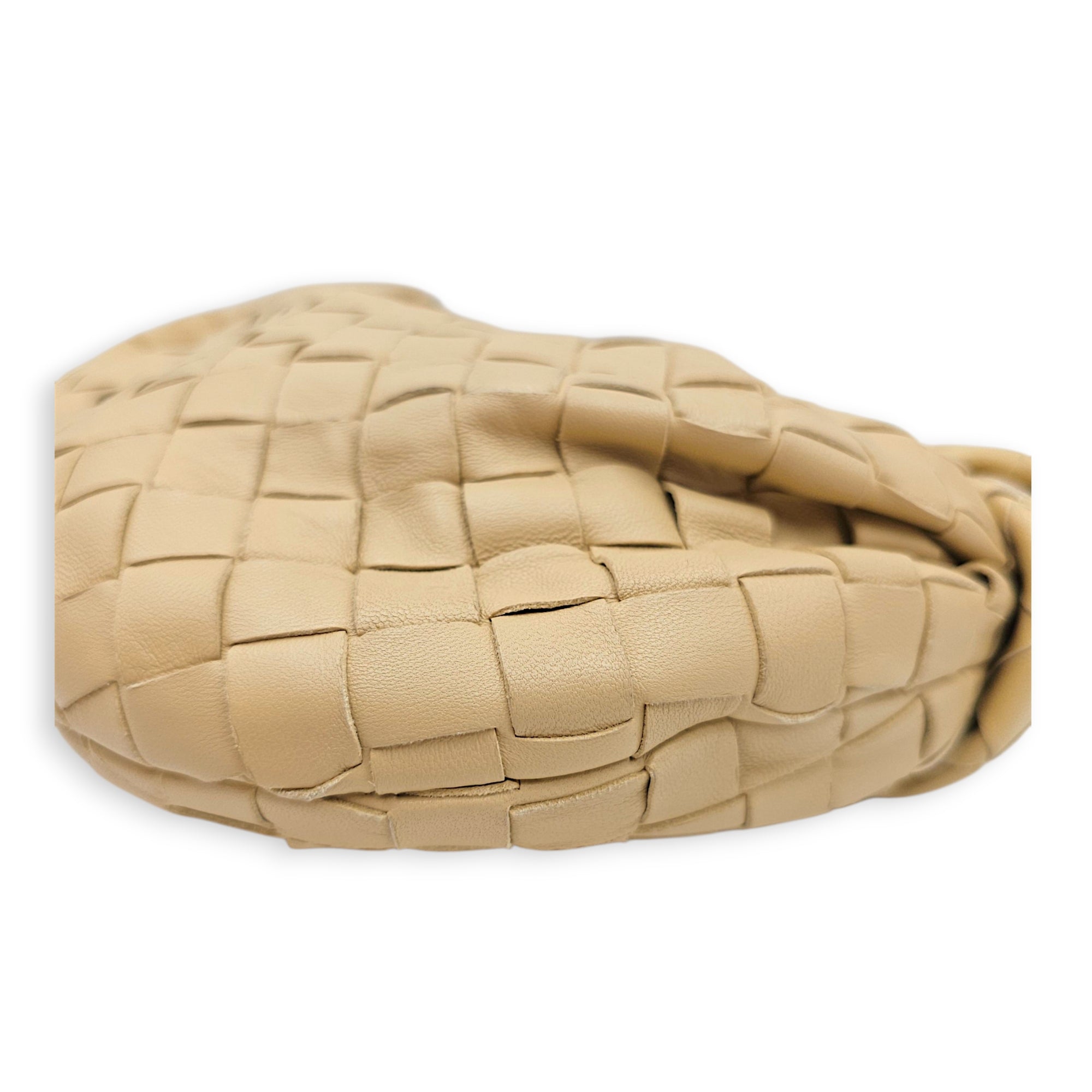 Jodie Intrecciato Mini Beige Top Handle Bag in Nappa Leather Gold hardware CL2606-22004 9