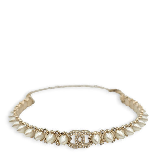 2022 Pearl & Strass CC Choker Gold Necklace CL2606-22006 1