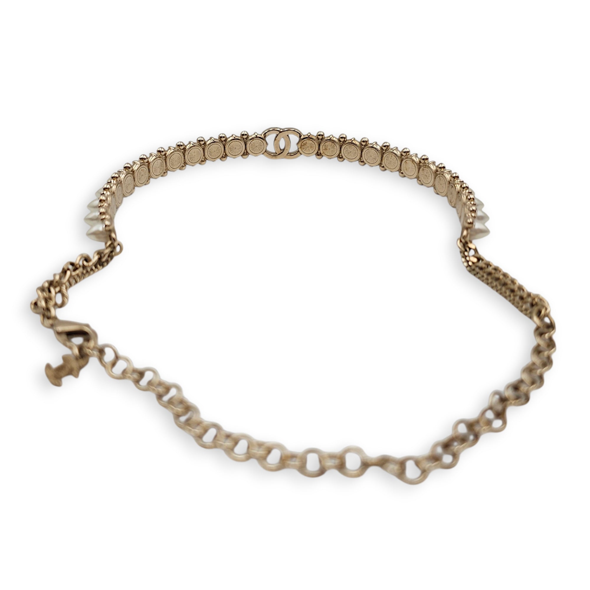 2022 Pearl & Strass CC Choker Gold Necklace CL2606-22006 2
