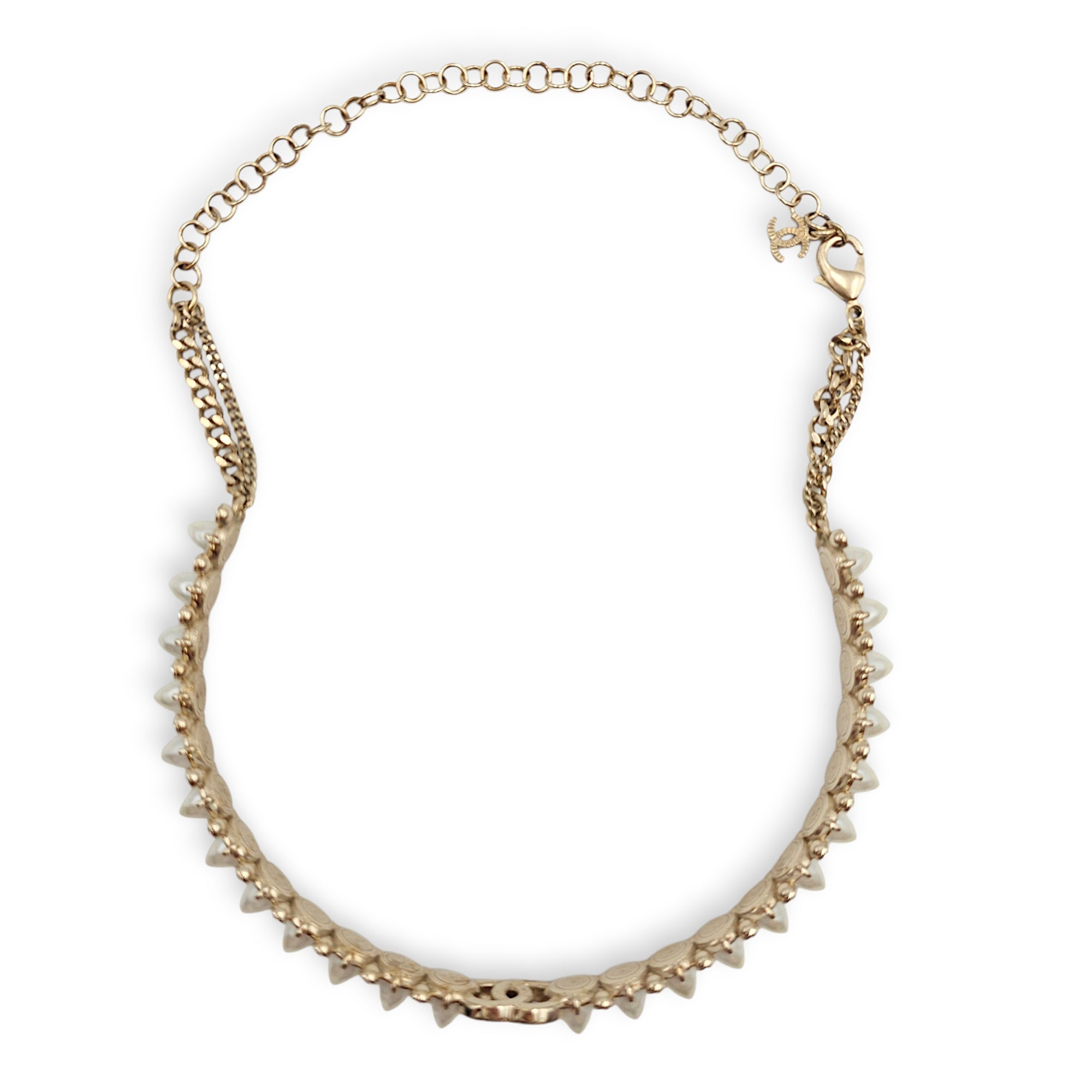2022 Pearl & Strass CC Choker Gold Necklace CL2606-22006 3
