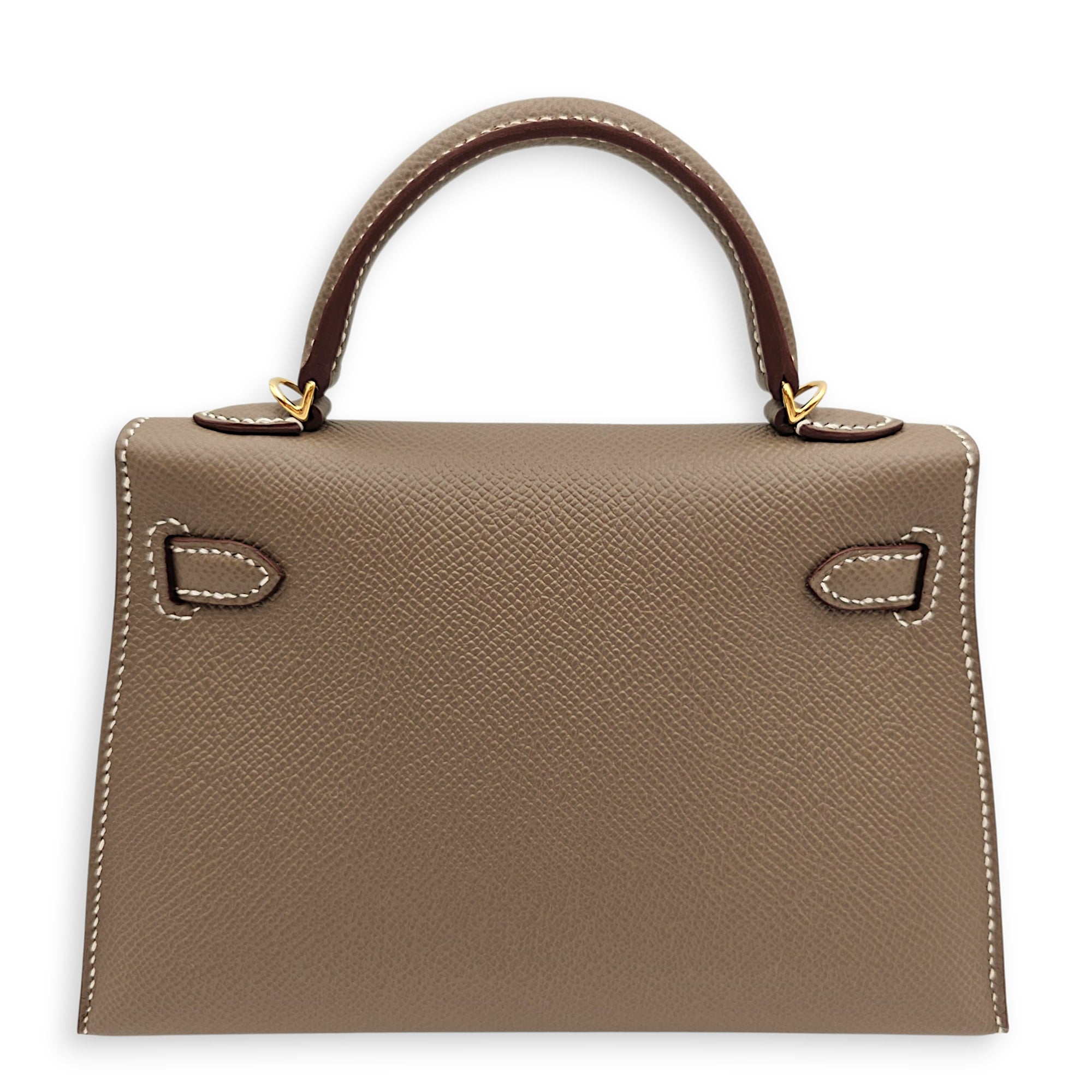 Sellier Kelly 20 Etoupe in Epsom Gold hardware CL2606-22014 2