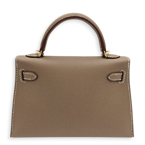 Sellier Kelly 20 Etoupe in Epsom Gold hardware CL2606-22014 2