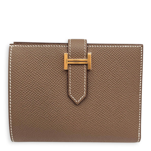 Bearn Etoupe Compact Wallet in Epsom Gold hardware CL2606-22015 1