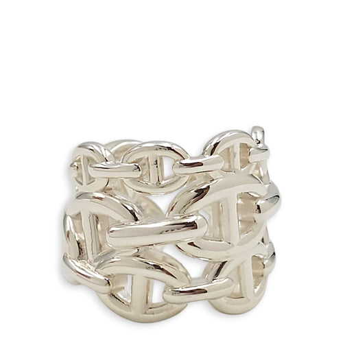 Chaine d'ancre Enchainee ring, large model. Sz: 52 Ring Silver hardware