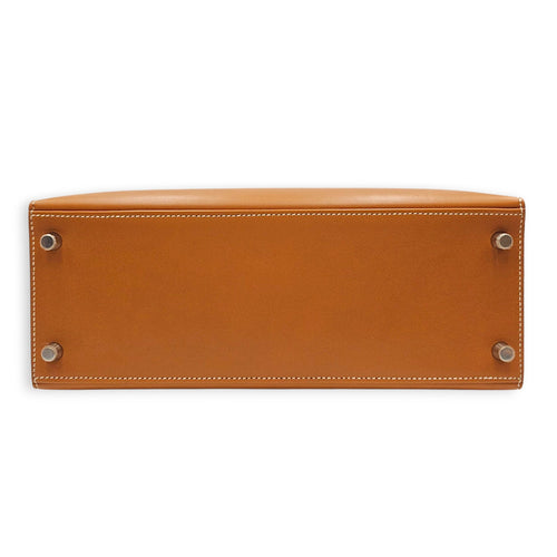 Sellier Kelly 28 Naturel Sable  in Butler Palladium hardware CL2606-22023 5