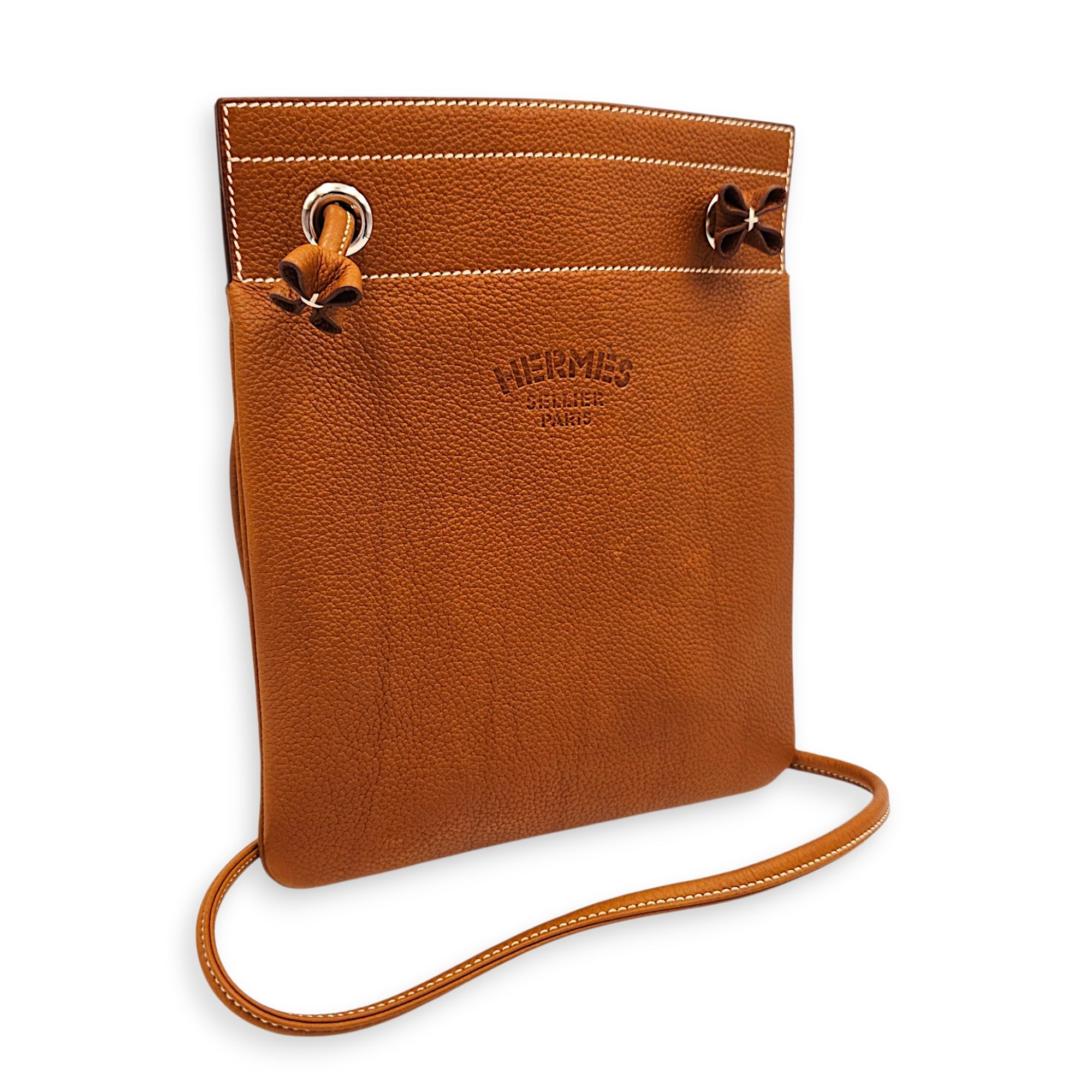 Aline Mini Fauve in Barenia Faubourg Palladium hardware CL2606-22024 12