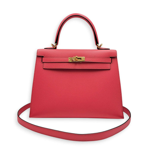 Sellier Kelly 25 Rose Azalee in Epsom Gold hardware CL2606-22034 11