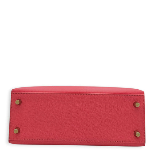 Sellier Kelly 25 Rose Azalee in Epsom Gold hardware CL2606-22034 5