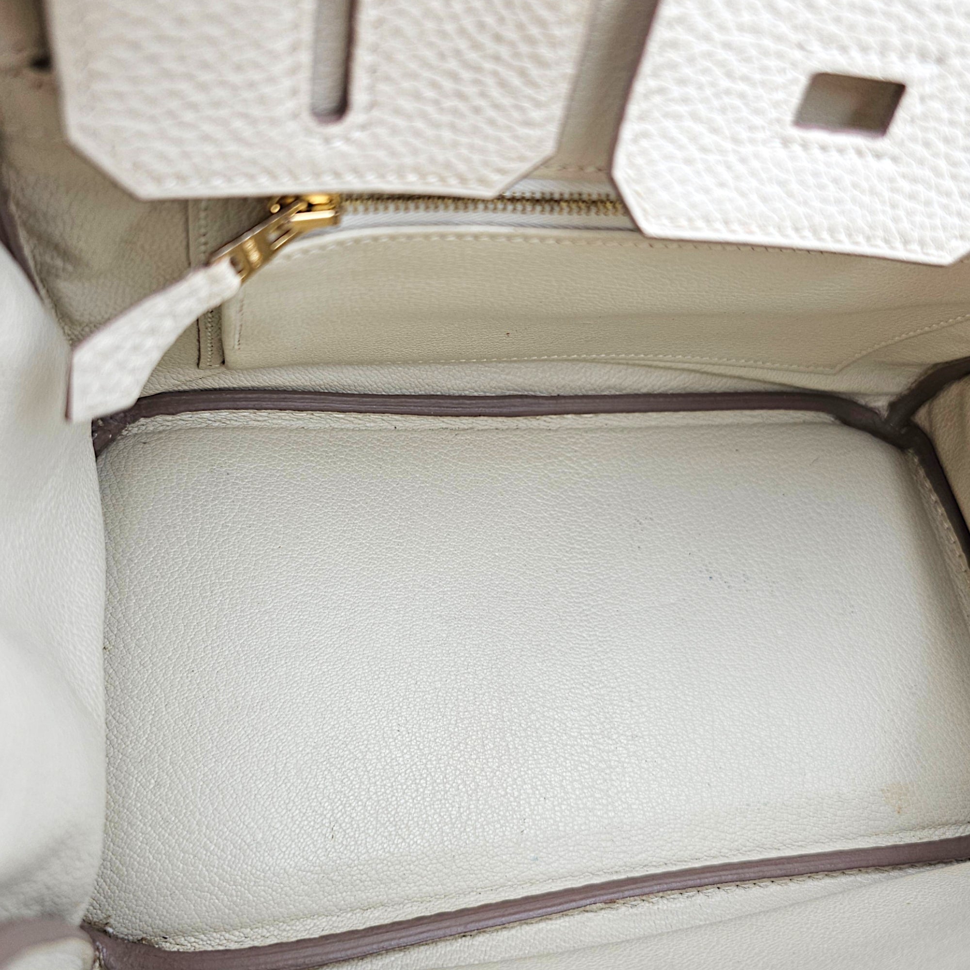 Birkin 25 Craie in Togo Gold hardware CL2606-22035 7