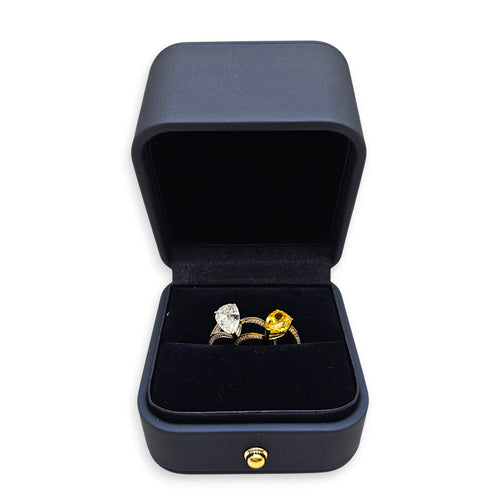 Pearl Brilliant (1.75 Carat) & Pear Modified Brilliant (1.75 Carat) 52 Ring (Set of 2) in E/Fancy Vivid Yellow CL2606-22038 5