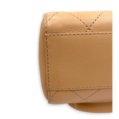 Covered Stitch CC Beige Shoulder Bag in Calfskin Gold hardware CL2606-22042 11