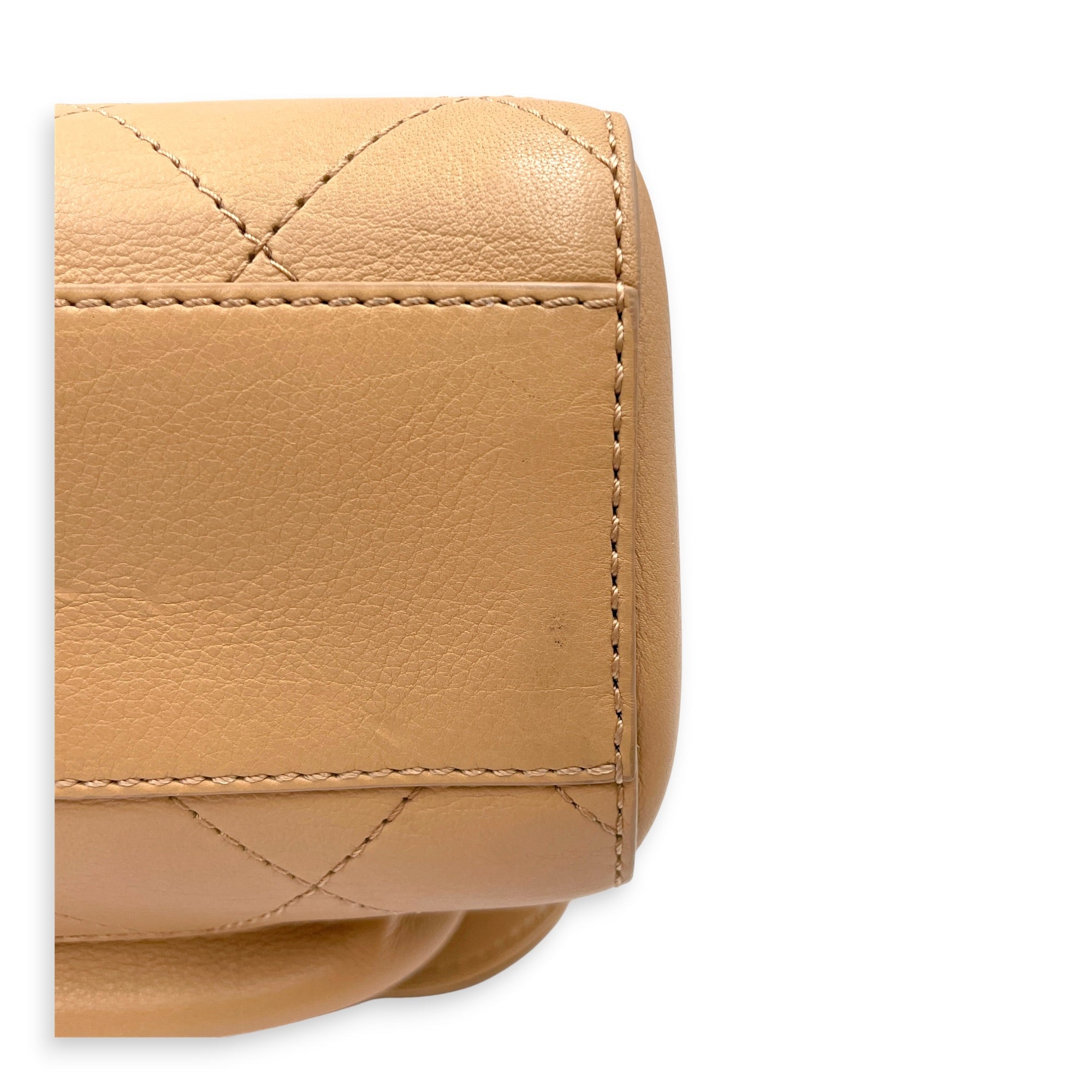 Covered Stitch CC Beige Shoulder Bag in Calfskin Gold hardware CL2606-22042 12