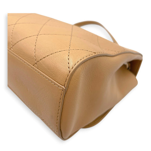Covered Stitch CC Beige Shoulder Bag in Calfskin Gold hardware CL2606-22042 13