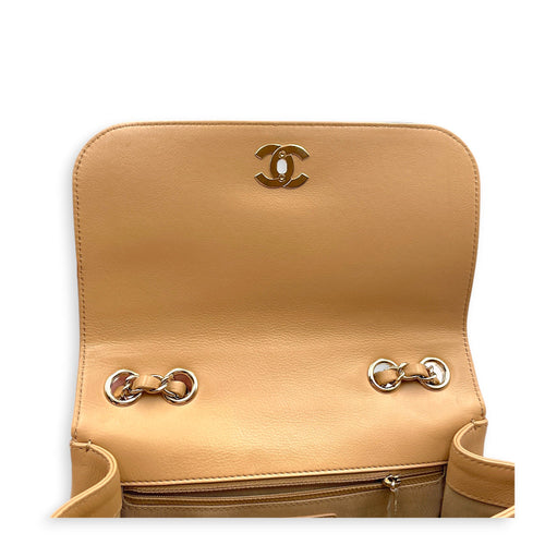 Covered Stitch CC Beige Shoulder Bag in Calfskin Gold hardware CL2606-22042 15