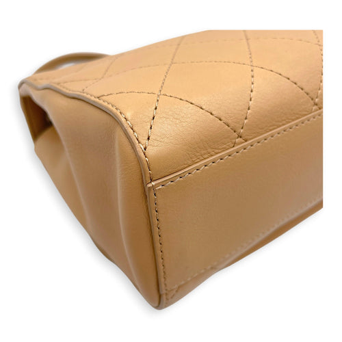 Covered Stitch CC Beige Shoulder Bag in Calfskin Gold hardware CL2606-22042 8