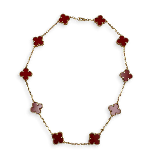 Vintage Alhambra, 10 Motifs Necklace in Red CL2606-22043 1
