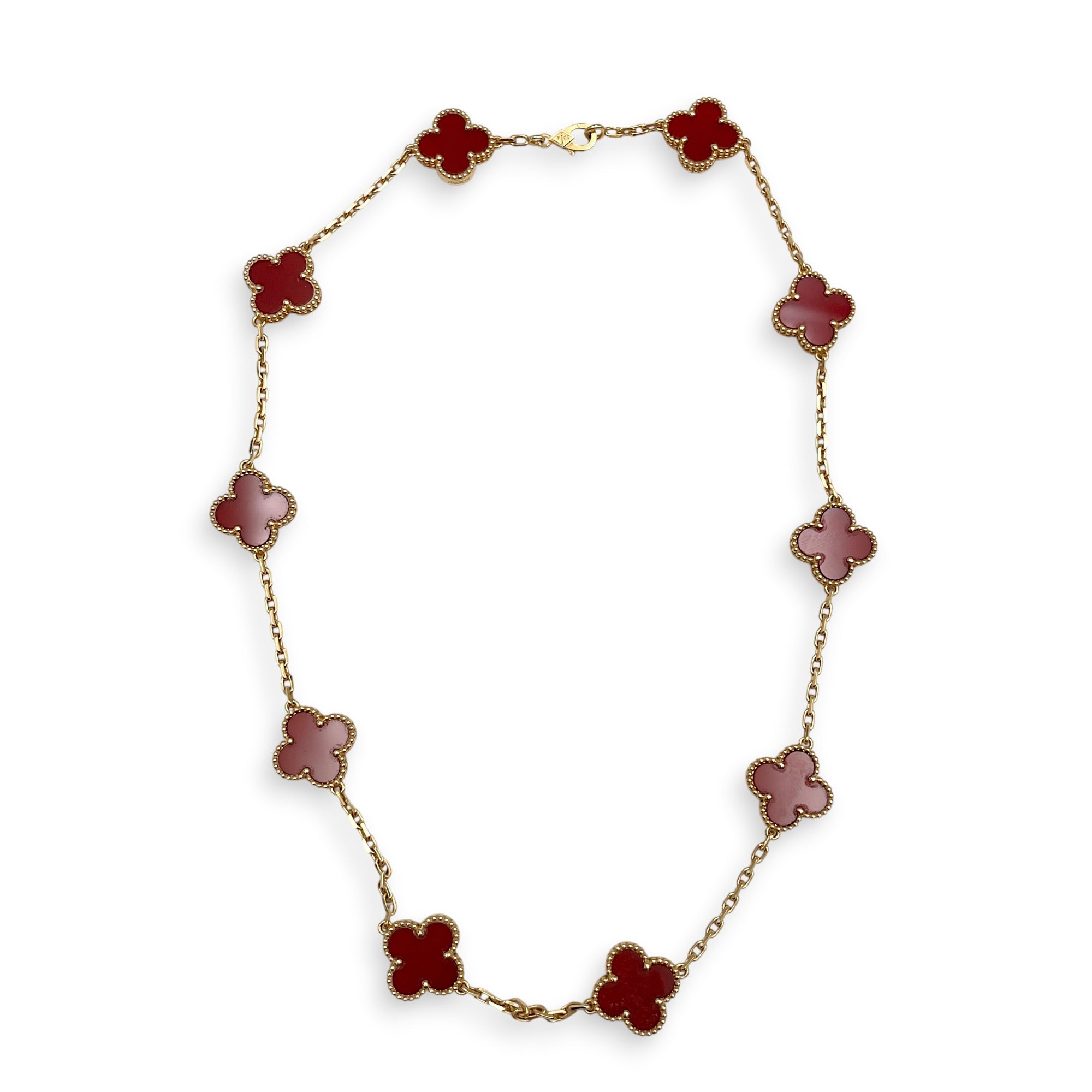 Vintage Alhambra, 10 Motifs Necklace in Red CL2606-22043 2