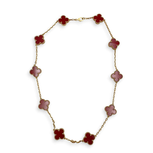 Vintage Alhambra, 10 Motifs Necklace in Red CL2606-22043 2