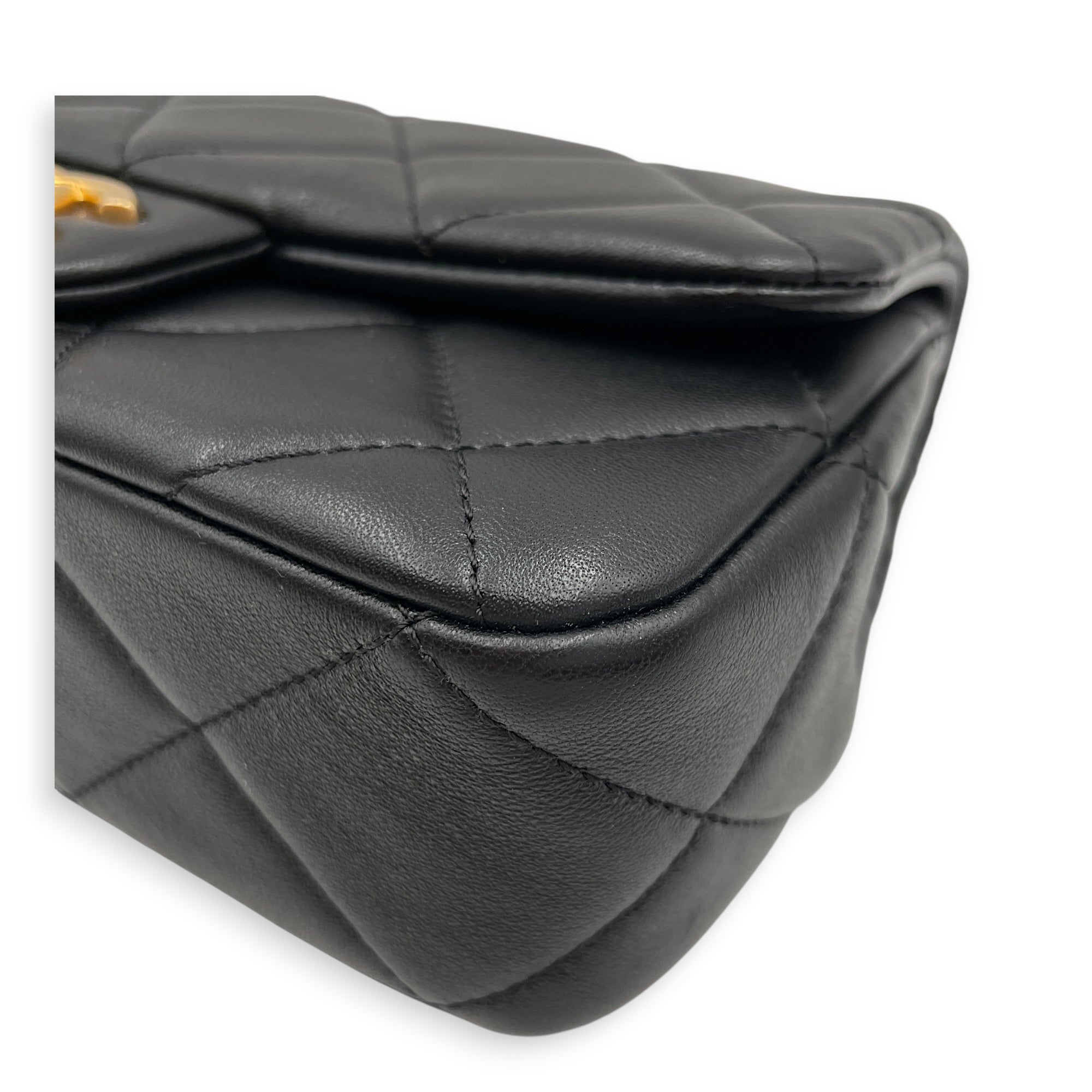 Twin Pearls Small Black Crossbody Bag in Calfskin Matte Gold hardware CL2606-22044 10