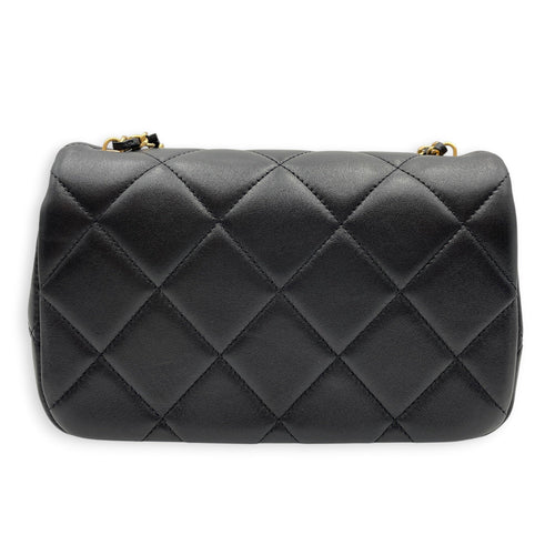 Twin Pearls Small Black Crossbody Bag in Calfskin Matte Gold hardware CL2606-22044 2