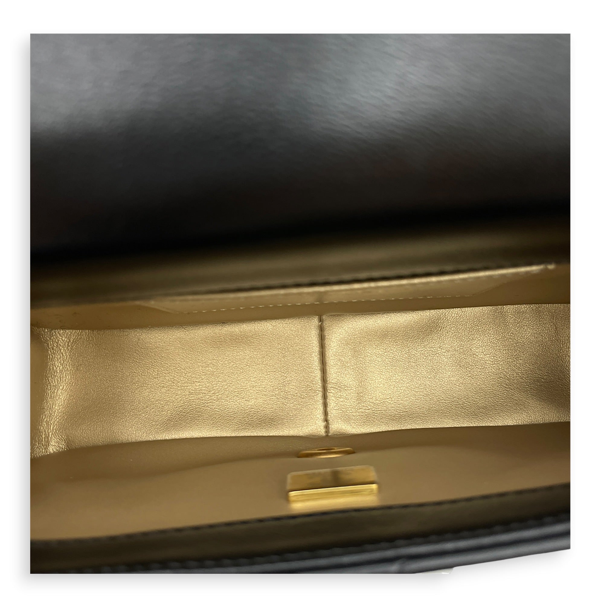 Twin Pearls Small Black Crossbody Bag in Calfskin Matte Gold hardware CL2606-22044 6