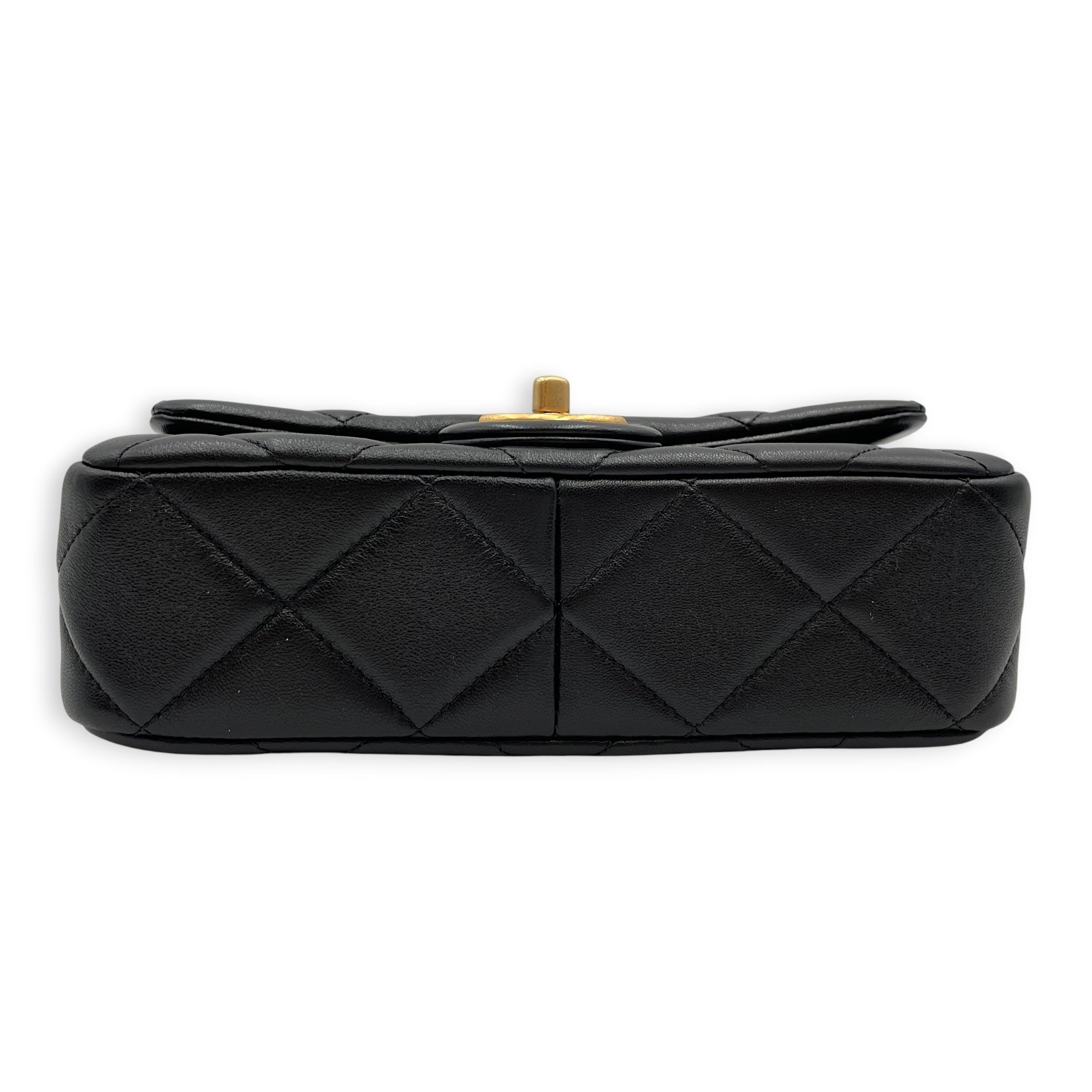 Twin Pearls Small Black Crossbody Bag in Calfskin Matte Gold hardware CL2606-22044 7