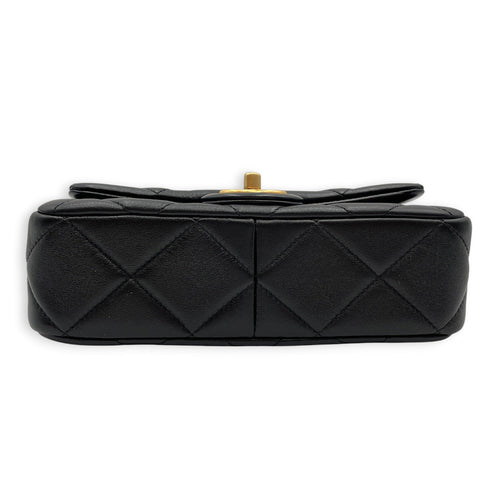 Twin Pearls Small Black Crossbody Bag in Calfskin Matte Gold hardware CL2606-22044 7